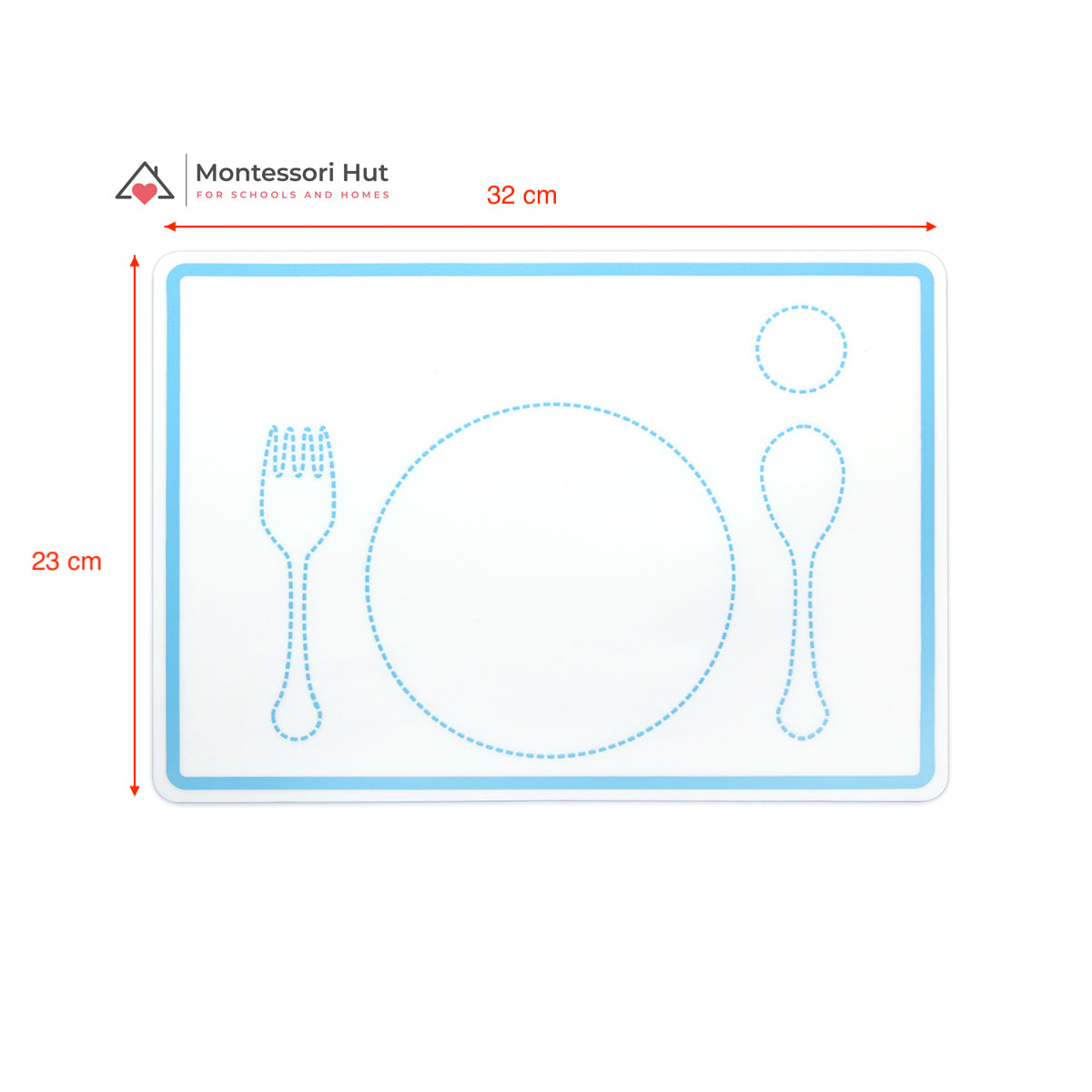 Montessori Food-grade Silicon Placemat with Cutlery Guidance, from 6 months